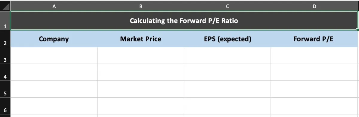 如何在Excel中计算公司的远期市盈率？ how-to-calculate-a-companys-forward-pe-ratio-in-excel